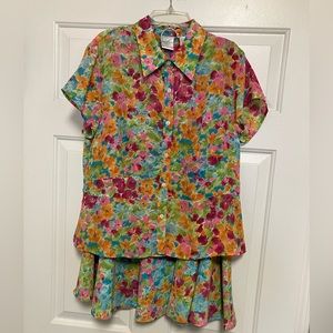 Emma James short sleeve blouse, tank and skirt 14.